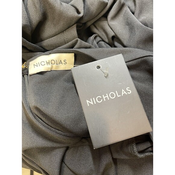 NICHOLAS Nadia Bandeau Halterneck Ruched Dress In Black Sz 6 New - Picture 9 of 9